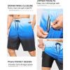 imageSILKWORLD Mens Swimming Trunks with Compression Liner 2 in 1 QuickDry 9quot Swim Shorts with Zipper PocketsGradientblue Black