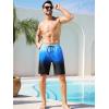 imageSILKWORLD Mens Swimming Trunks with Compression Liner 2 in 1 QuickDry 9quot Swim Shorts with Zipper PocketsGradientblue Black