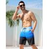 imageSILKWORLD Mens Swimming Trunks with Compression Liner 2 in 1 QuickDry 9quot Swim Shorts with Zipper PocketsGradientblue Black