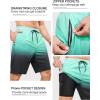 imageSILKWORLD Mens Swimming Trunks with Compression Liner 2 in 1 QuickDry 9quot Swim Shorts with Zipper PocketsGradientgreen Black