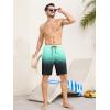 imageSILKWORLD Mens Swimming Trunks with Compression Liner 2 in 1 QuickDry 9quot Swim Shorts with Zipper PocketsGradientgreen Black