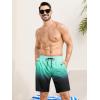 imageSILKWORLD Mens Swimming Trunks with Compression Liner 2 in 1 QuickDry 9quot Swim Shorts with Zipper PocketsGradientgreen Black