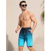 imageSILKWORLD Mens Swimming Trunks with Compression Liner 2 in 1 QuickDry 9quot Swim Shorts with Zipper PocketsGradientgrey Blue
