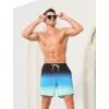 imageSILKWORLD Mens Swimming Trunks with Compression Liner Quick Dry 5 inch Swim Shorts with Zipper PocketsA0 Black Blue Gradient