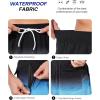 imageSILKWORLD Mens Swimming Trunks with Compression Liner Quick Dry 5 inch Swim Shorts with Zipper PocketsA0 Black Blue Gradient