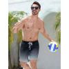 imageSILKWORLD Mens Swimming Trunks with Compression Liner Quick Dry 5 inch Swim Shorts with Zipper PocketsA0 Black Grey Gradient