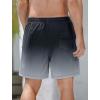 imageSILKWORLD Mens Swimming Trunks with Compression Liner Quick Dry 5 inch Swim Shorts with Zipper PocketsA0 Black Grey Gradient
