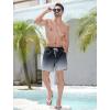 imageSILKWORLD Mens Swimming Trunks with Compression Liner Quick Dry 5 inch Swim Shorts with Zipper PocketsA0 Black Grey Gradient