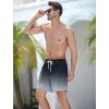 imageSILKWORLD Mens Swimming Trunks with Compression Liner Quick Dry 5 inch Swim Shorts with Zipper PocketsA0 Black Grey Gradient