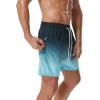imageSILKWORLD Mens Swimming Trunks with Compression Liner Quick Dry 5 inch Swim Shorts with Zipper PocketsA0 Blue Green Gradation