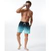 imageSILKWORLD Mens Swimming Trunks with Compression Liner Quick Dry 5 inch Swim Shorts with Zipper PocketsA0 Blue Green Gradation