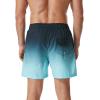 imageSILKWORLD Mens Swimming Trunks with Compression Liner Quick Dry 5 inch Swim Shorts with Zipper PocketsA0 Blue Green Gradation