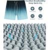 imageSILKWORLD Mens Swimming Trunks with Compression Liner Quick Dry 5 inch Swim Shorts with Zipper PocketsA0 Blue Green Gradation