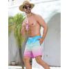 imageSILKWORLD Mens Swimming Trunks with Compression Liner Quick Dry 5 inch Swim Shorts with Zipper PocketsA0 Blue Pink Gradient