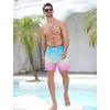 imageSILKWORLD Mens Swimming Trunks with Compression Liner Quick Dry 5 inch Swim Shorts with Zipper PocketsA0 Blue Pink Gradient