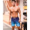 imageSILKWORLD Mens Swimming Trunks with Compression Liner Quick Dry 5 inch Swim Shorts with Zipper PocketsA0 Navy Blue Gradient
