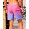 imageSILKWORLD Mens Swimming Trunks with Compression Liner Quick Dry 5 inch Swim Shorts with Zipper PocketsA0 Pink Blue Gradient