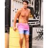 imageSILKWORLD Mens Swimming Trunks with Compression Liner Quick Dry 5 inch Swim Shorts with Zipper PocketsA0 Pink Blue Gradient