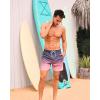 imageSILKWORLD Mens Swimming Trunks with Compression Liner Quick Dry 5 inch Swim Shorts with Zipper PocketsA0 Pink Grey Gradient