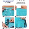 imageSILKWORLD Mens Swimming Trunks with Compression Liner Quick Dry 5 inch Swim Shorts with Zipper PocketsBlue Black Coconut Tree