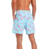 imageSILKWORLD Mens Swimming Trunks with Compression Liner Quick Dry 5 inch Swim Shorts with Zipper PocketsCyan  Pink Lining