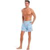 imageSILKWORLD Mens Swimming Trunks with Compression Liner Quick Dry 5 inch Swim Shorts with Zipper PocketsCyan  Pink Lining
