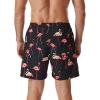 imageSILKWORLD Mens Swimming Trunks with Compression Liner Quick Dry 5 inch Swim Shorts with Zipper PocketsFlamingos