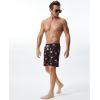 imageSILKWORLD Mens Swimming Trunks with Compression Liner Quick Dry 5 inch Swim Shorts with Zipper PocketsFlamingos