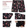 imageSILKWORLD Mens Swimming Trunks with Compression Liner Quick Dry 5 inch Swim Shorts with Zipper PocketsFlamingos