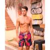 imageSILKWORLD Mens Swimming Trunks with Compression Liner Quick Dry 5 inch Swim Shorts with Zipper PocketsHot Pink  Pink Lining