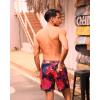 imageSILKWORLD Mens Swimming Trunks with Compression Liner Quick Dry 5 inch Swim Shorts with Zipper PocketsHot Pink  Pink Lining