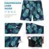 imageSILKWORLD Mens Swimming Trunks with Compression Liner Quick Dry 5 inch Swim Shorts with Zipper PocketsPineapple