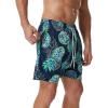 imageSILKWORLD Mens Swimming Trunks with Compression Liner Quick Dry 5 inch Swim Shorts with Zipper PocketsPineapple