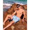 imageSILKWORLD Mens Swimming Trunks with Compression Liner Quick Dry 5 inch Swim Shorts with Zipper PocketsSky Blue  Light Cyan Lining