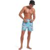 imageSILKWORLD Mens Swimming Trunks with Compression Liner Quick Dry 5 inch Swim Shorts with Zipper PocketsSky Blue  Light Cyan Lining