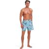 imageSILKWORLD Mens Swimming Trunks with Compression Liner Quick Dry 5 inch Swim Shorts with Zipper PocketsSky Blue  Light Cyan Lining