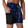 imageSILKWORLD Mens Swimming Trunks with Compression Liner Quick Dry 5 inch Swim Shorts with Zipper PocketsSmall Coconut Tree