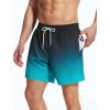 imageSILKWORLD Mens Swimming Trunks with Compression Liner Quick Dry 5 inch Swim Shorts with Zipper PocketsWavy Blue Black Gradient