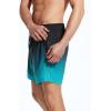 imageSILKWORLD Mens Swimming Trunks with Compression Liner Quick Dry 5 inch Swim Shorts with Zipper PocketsWavy Blue Black Gradient