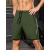 imageSILKWORLD Quick Dry Mens 2 in 1 Running Shorts with Zip Pocket 7quot Workout Gym Athletic Shorts Lightweight Training ShortsArmy Green