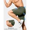 imageSILKWORLD Quick Dry Mens 2 in 1 Running Shorts with Zip Pocket 7quot Workout Gym Athletic Shorts Lightweight Training ShortsArmy Green