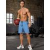 imageSILKWORLD Quick Dry Mens 2 in 1 Running Shorts with Zip Pocket 7quot Workout Gym Athletic Shorts Lightweight Training ShortsCb Blue