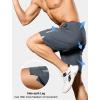 imageSILKWORLD Quick Dry Mens 2 in 1 Running Shorts with Zip Pocket 7quot Workout Gym Athletic Shorts Lightweight Training ShortsDark Grey