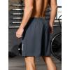 imageSILKWORLD Quick Dry Mens 2 in 1 Running Shorts with Zip Pocket 7quot Workout Gym Athletic Shorts Lightweight Training ShortsDark Grey