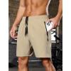 imageSILKWORLD Quick Dry Mens 2 in 1 Running Shorts with Zip Pocket 7quot Workout Gym Athletic Shorts Lightweight Training ShortsKhaki