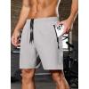 imageSILKWORLD Quick Dry Mens 2 in 1 Running Shorts with Zip Pocket 7quot Workout Gym Athletic Shorts Lightweight Training ShortsLight Grey