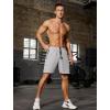 imageSILKWORLD Quick Dry Mens 2 in 1 Running Shorts with Zip Pocket 7quot Workout Gym Athletic Shorts Lightweight Training ShortsLight Grey