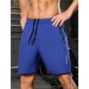 imageSILKWORLD Quick Dry Mens 2 in 1 Running Shorts with Zip Pocket 7quot Workout Gym Athletic Shorts Lightweight Training ShortsRoyal Blue