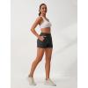 imageSILKWORLD Womens Running Shorts with Zipper Pockets Summer Cool Athletic Gym Workout Shorts2packblackDark Gray