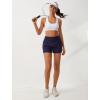 imageSILKWORLD Womens Running Shorts with Zipper Pockets Summer Cool Athletic Gym Workout Shorts2packblackNavy Blue